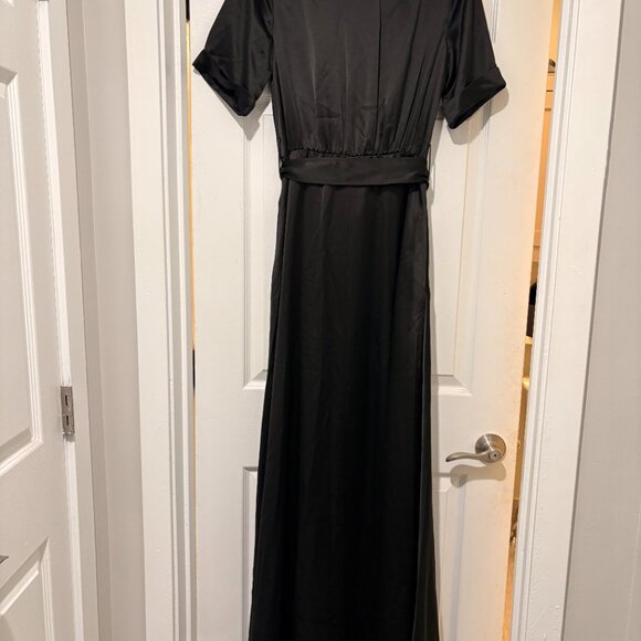 STAUD Millie Satin Belted Maxi Shirtdress NWT - Picture 7 of 8